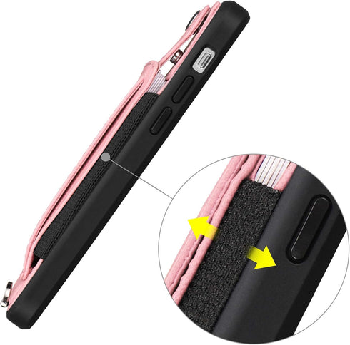 TOOVREN Wallet Case for iPhone 12 Pro Max Lanyard Case with Leather PU Card Holder Stand Adjustable Detachable Phone Neck Strap, Phone Protective ...