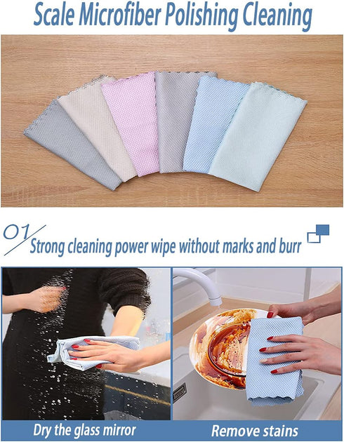 Nanoscale Cleaning Cloth Easy Clean Cloth Microfiber Polishing Cleaning Cloth Glass Cleaning Cloth Window Mirror Car Mirror Stainless Steel Lint F...