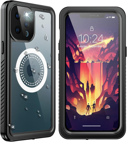 ANTSHARE for iPhone 12 Pro Max Case Waterproof &Fits Magsafe,with Built-in Screen Protector,Full Body Shockproof Phone Case for iPhone 12 Pro Max ...