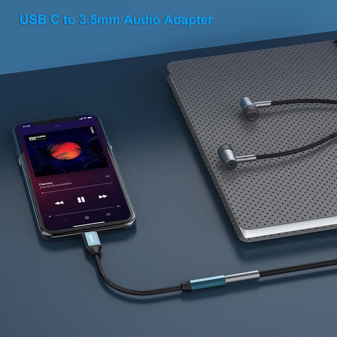 BENFEI USB C to Audio Jack Adapter with DAC chipset, USB-C to 3.5mm Female Headphone Compatible with iPhone 15 Pro Max/15 Pro/15, Samsung Galaxy S...