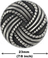 Bezelry 12 Pieces Swirl Ribbon Knot Metal Shank Buttons. 23mm (7/8 inch) (Gray Silver)...