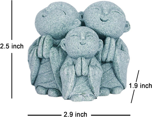OwMell 3 Japanese Jizo Statue Stone Japanese Buddha Jizo Monk Statue Figurine Memorial Statue Aquarium Decoration Garden Outdoor Ornament 3" - Pra...