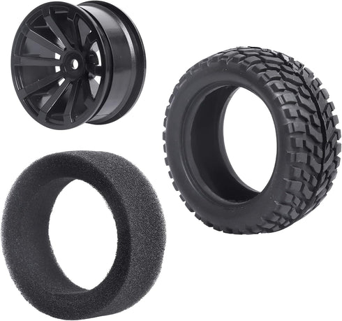 12mm Hex Wheels and Tires w/Foam Inserts for 1/10 RC Touring Car 1/18 Latrax Teton 1/16 Traxxas Slash Wltoys 144001 Redcat Lightning EPX On-Road T...