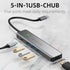 USB Hub 3.0?One Click Screen Projection/One Click Screen Rest MF Mac Usb Adapter, Great for Kids with Laptops for School, 4K HDMI USB Splitter 5 i...
