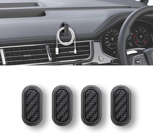 ASUBHA 4PCS Car Mini Hooks, Car Storage Hooks, Multifunctional Auto Adhesive Backseat Hangers, Car Sticker Hooks on Dashboard, Vehicle Interior Ac...