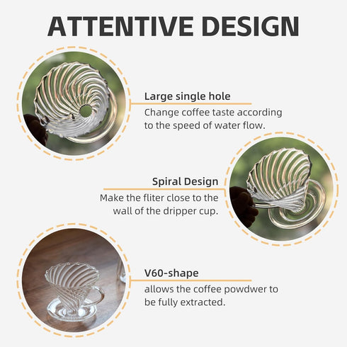 Coffee Dripper, Resuable Pour Over Coffee Maker With Handle, Slow Brewing Coffee Pour Over for Cafe, Travel, Home&Offices, Single Cup Coffee Pour ...