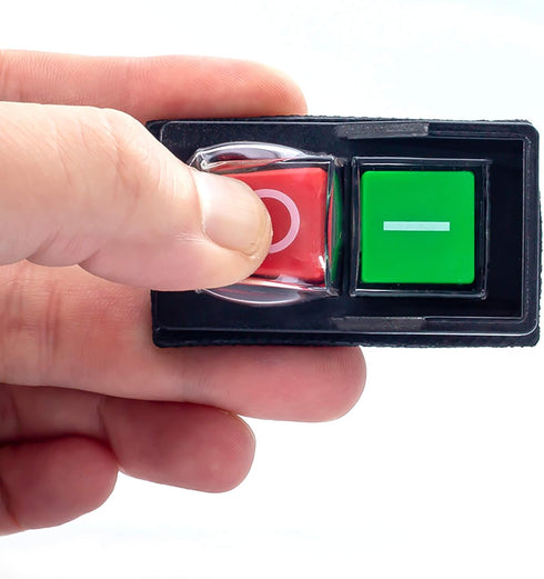 POWERTEC 120V Magnetic On/Off Switch, 1/2HP Push Button Switch Easy Contact for Fast Power Off. Fits Table Saw, Router Table, Drill Press, Bench S...