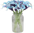 Duovlo 20pcs Calla Lily Bridal Wedding Bouquet Lataex Real Touch Artificial Flower Home Party Decor (Purple in Blue)...