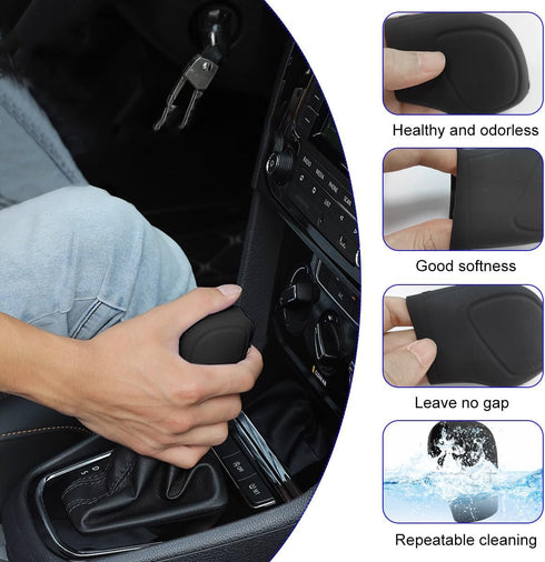 2 PCS Car Gear Shift Knob Cover, Soft Silicone Automatic Gear Shift Knob Protector, Anti-Slip Auto Knob Gear Stick Protection Cover for Men Women,...