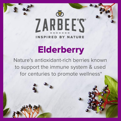 Zarbee''s Liquid Daily Immune Support, High Concentrate Liquid, with Real Elderberry Vitamin C & Zinc, Black Elderberry Flavor, For Daytime Use, 8...