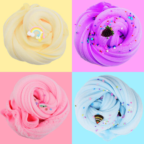 4 Pack Cloud Slime Kit,Scented DIY Mini Slime Supplies for Kids, Stress Relief Toy for Kids Education, Party Favor, Best Birthday Gift...