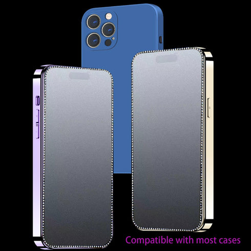 2PCS Glitter Matte Screen Protector suit for iPhone 14 Pro/iPhone 15,Diamond Bling Shiny Sparkling Tempered Glass Suit for iPhone 14 Pro/iPhone 15...