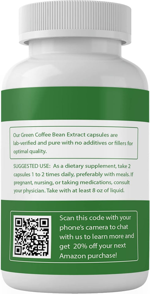 PURE ORIGINAL INGREDIENTS Green Coffee Bean Extract, (100 Capsules) Always Pure, No Additives Or Fillers, Lab Verified...