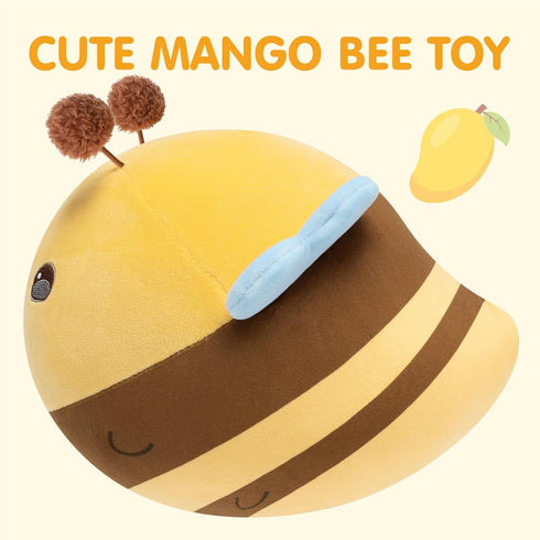 Cute Stuffed Animal Toy Fruit Plush Pillow, Funny Bee Throw Pillow, Soft Food Shape Hugging Pillow Plushie for Boys Girls Birthday Toy...