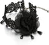 COOLSTEELANDBEYOND Ladies Womens Black Lace Choker Necklace with Camellia Flower and Dangling Beads Charm Pendant...