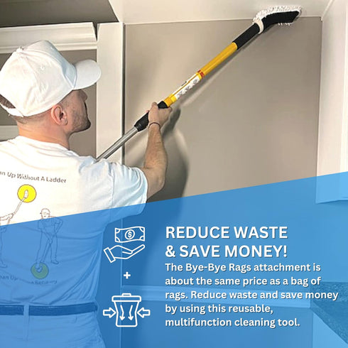 Baseboard Cleaning Brush | Attach to Broom Mop or Extension Pole | Absorbent Microfiber | for Paint Cleanup, Washing Walls, Baseboards, Ceiling, F...