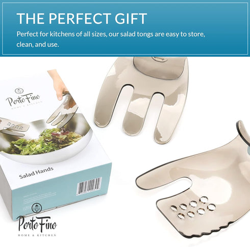 Salad Hands - Salad Tongs for Serving - Salad Serving Utensils - Salad Tosser Salad Servers - Salad Spoons for Serving - Space Saving Salad tools ...