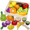 Wooden Play Food for Kids Kitchen Cutting Fruits Toys for Toddlers Pretend Vegetables Gift for Boys Girls Educational Toys...
