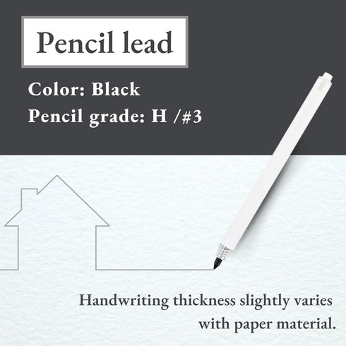 SUN-STAR Stylish Metal Pencil Metacil Retractable Click Pencils for Artist Drawing, Sketching, Non-Sharpening, Pencil Lead Color: Black H, White, ...