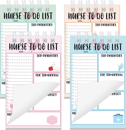 Gueevin Nurse Gift To Do List Notepad Nurse Notepad Spiral Nursing Daily Notepad Notebook Undated Nurse Notepad 4 x 6 Inch Planning Pads for Nurse...