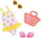 Glitter Girls – 14-inch Doll Clothes – 4Pcs Swimsuit Outfit – Sunny One-Piece & Beach Bag – Heart Sunglasses & Pink Sandals – 3 Years+ – Splish, S...