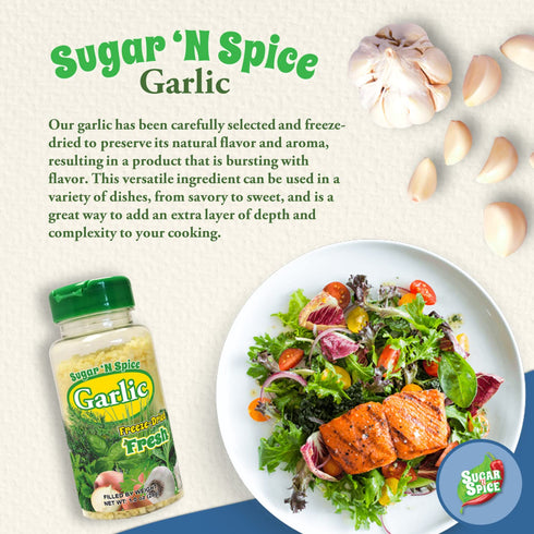 Sugar 'N Spice Premium Freeze-Dried Herbs & Spices, Strong Aroma and Fresh Flavor (Garlic, 1 Ounce (Pack of 1))...