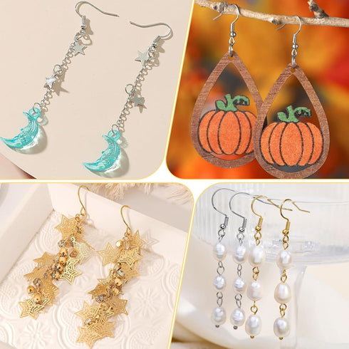 3480Pcs Earring Making Supplies Kit with Earring Hooks, Earring Pins, Jump Rings, Earring Backs, Posts and Earring Making Findings for Jewelry Mak...