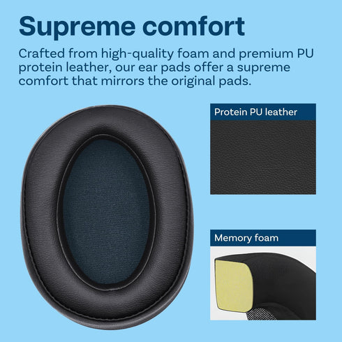 Ear Pads Replacement for Sony WH-H900N / Sony MDR-100ABN Noise Cancelling Headphone by MMOBIEL - Memory Foam and Protein PU Ear Pad Cushions - Noi...