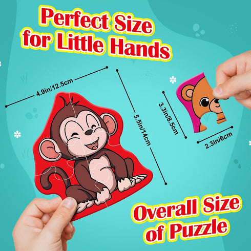 Wild Animal Puzzles for Kids Aged 3+,Shaped Puzzles for Beginners,3 Year Old Montessori Toys,Educational Activity for Toddlers,Preschool Learning ...
