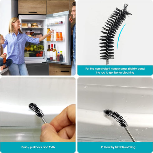 Extra-Thick Drain Brush with Stronger Spring - 67-Inch Flexible Pipe Cleaning Tool - Dual Bristle Heads - Ideal for Curved Pipes and Slim Holes – ...