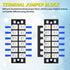 Joinfworld 35A Terminal Block 6 Position Screw Terminal Strip Dual Row with Cover & 6 Position Pre-Insulated Terminal Jumper Block -2pcs...