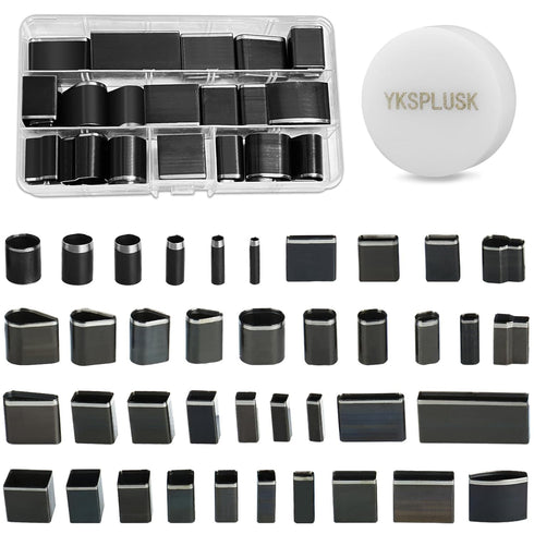 40 Pieces Leather Hole Punch Tool, Multiple Shapes Leather Hole Punch Set for Belts, Leather Cutting Dies Kit with Storage Case & Mat, Hollow Punc...