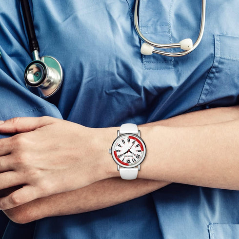 GOLDEN HOUR Waterproof Nurse Watch for Medical Professionals, Students Women Men - Military Time Luminouse Easy to Read Dial, 24 Hour with Second ...