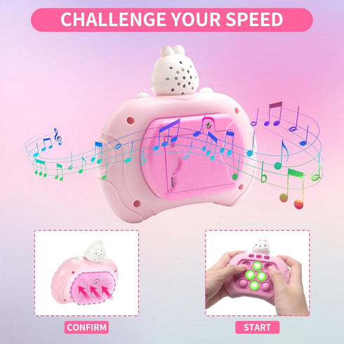 Pop Game Light Up Fidget Toy, Quick Push Bubble Game, Decompression Breakthrough Puzzle Pop Game Machine, Multiple Game Modes Toy for 3+ Years (Ra...