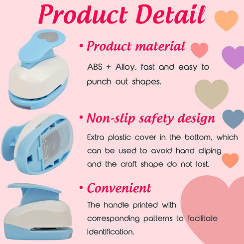 Heart Punches for Paper Crafts, 1-Inch Across, Small Hole Heart Punch Cutter, Lever Punch, Heart Shape for Card Making, Scrapbooking, DIY Arts....