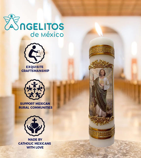 San Judas Tadeo Candle Jude The Apostle Difficult Situations Prayer Cirio Vela de San Juditas...