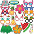 Luau Party Photo Prop Set - 40 pcs - Hawaii - Aloha -Tropical - Tiki - Summer Themed Beach and Pool Party Decoration, Favors & Supplies...
