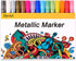 Dyvicl Metallic Marker Pens, Metallic Paint Markers Medium Tip Paint Pens for Rock Painting, Black Paper, Card Making, Scrapbooking Crafts, DIY Ph...