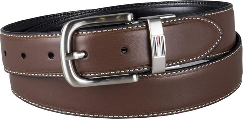 Tommy Hilfiger Men's Reversible Belt, Brown/Black Casual, 42...