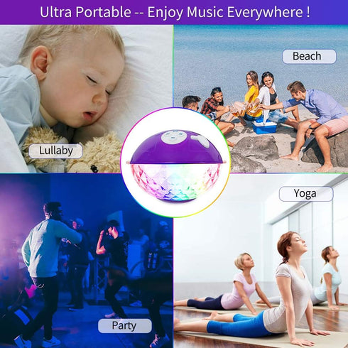 Floating Pool Speakers with Colorful Lights, Bluetooth Wireless Pool Speaker Floatable IPX7 Waterproof, Built-in Mic,Crystal Clear Sound Pool Spea...