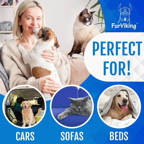 Pet Hair Remover - Dog Fur Remover Tool - Light & Compact Cat Hair Remover, Dog Hair Remover for Car, Couch - Carpet Pet Hair Removal Tool - Pet H...