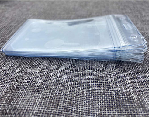 Vertical ID Badge Holders Sealable Waterproof Clear Plastic Holder, Fits RFID/Proximity/Badge Swipe Cards or Credit Card (6Pcs, Vertical)...