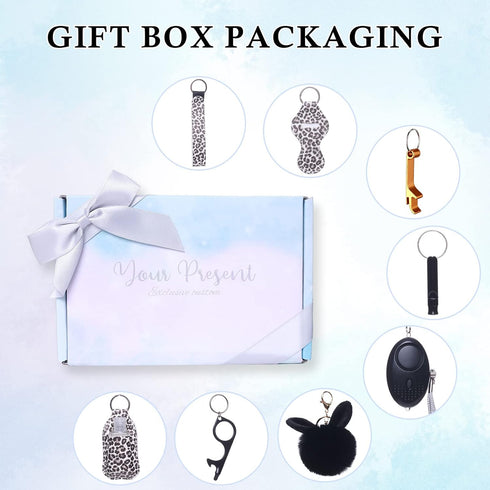 Safety Keychain Full Set for Women, Safety Keychain Set with Personal Alarm, 9 Pcs Protective Keychain Accessories for Women...