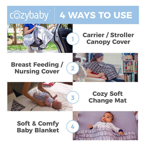 The World’s Softest 4-in-1 Carseat Canopy & Nursing Cover by CozyBaby. 4 Uses – Baby Car Seat & Stroller Cover, Nursing Cover Breastfeeding Scarf,...