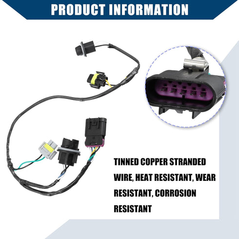 No.15930264 Headlight Wiring Harness Headlamp Socket Connector Wire for Chevy Malibu 2008-2012 / Front Headlamp Wire Harness Connector/Durable Pla...