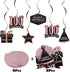 LINGTEER Happy 100th Birthday Decorations - 12 Pcs Birthday Black & Rose Gold Foil Swirls Streamer Set,Cheers to 100 Years Old Bday Party Gift Dec...