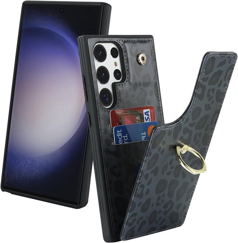 for Samsung Galaxy S23 Ultra Case with Card Holder,Galaxy S23 Ultra Case Wallet for Women,Credit Card Holder,Ring Stand,Cute Phone Wallet Cases 6....