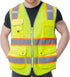 Safety Vest with 9 Pockets Class 2 High Visibility Reflective Vest for Women Men Security Work Wear Meets ANSI/ISEA Standards (KZD-Yellow, 2XL)...