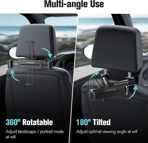 MoKo Tablet Headrest Holder,Adjustable Car Headrest Mount for Car BackSeat, Road Trip Essentials for 4"-12.9" Devices Fits with iPhone 15/Pro/Plus...