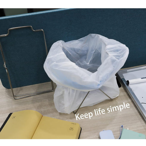 Countertop Folding Trash Bag Holder, Stainless Steel Garbage Bag Support Stand Portable Metal Trash Bag Bracket, Foldable Counter Top Plastic Bag ...